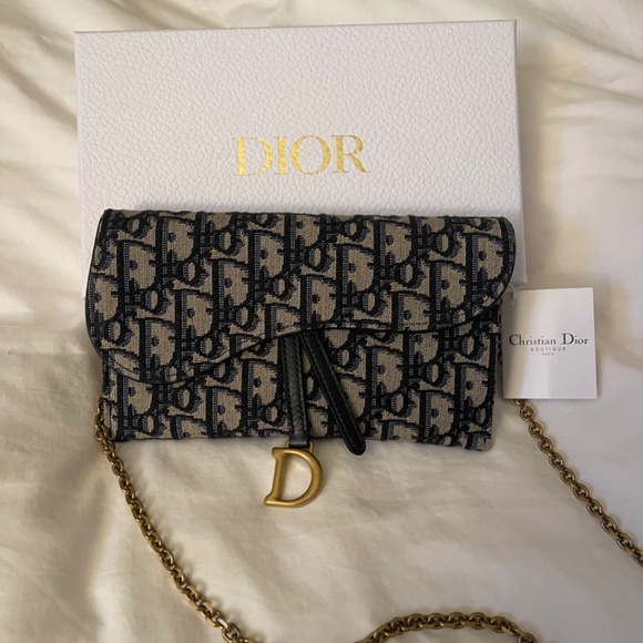 Dior Long Saddle Wallet with Chain - Picture 2 of 4